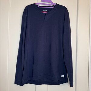 Rhone Mens Lounge Henley Performance Comfort Long Sleeve Navy Size Large